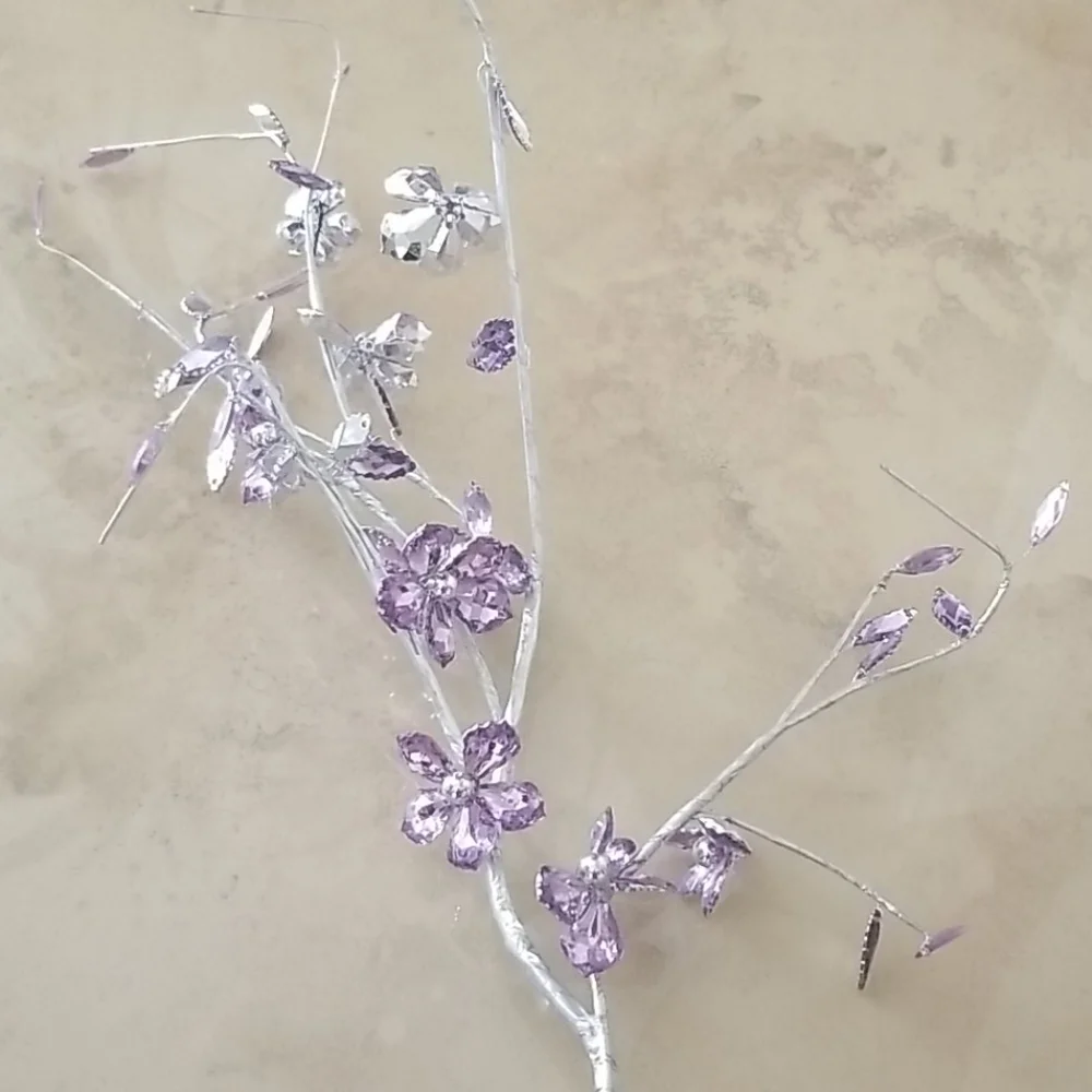 Purple Glass Flowers Strand